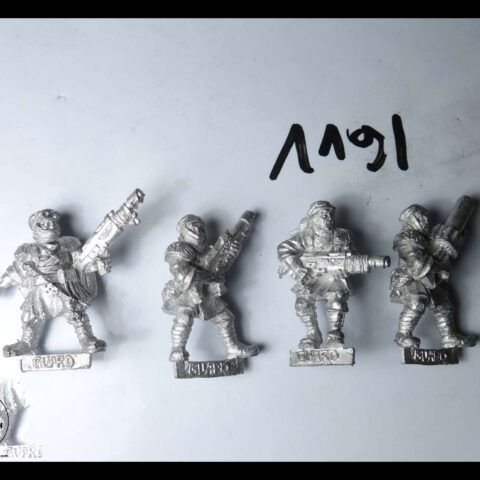 40K METAL IMPERIAL GUARD TALLARN DESERT RAIDER 3 X LASGUN + 1 X GRENADE LAUNCHER