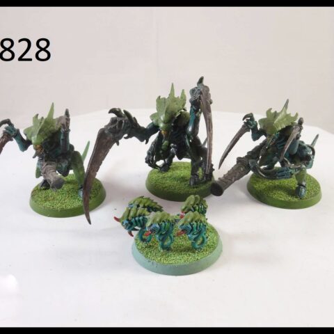 40K PLASTIC TYRANIDES 3 X WARRIOR BROOD + 1 X RIPPER SWARM BASE