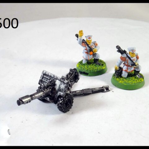 40K METAL IMPERIAL GUARD MORDIAN IRON GUARD LASCANNON + 2 CREW